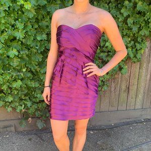 Purple Formal Ruffle Mini Dress